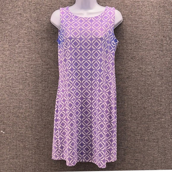 Lulu B Womens Dress Size Small Purple Geometric Patterned Lightweight Functional - Picture 1 of 11